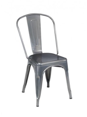 Industrial Metal Chair Distressed Clear Finish