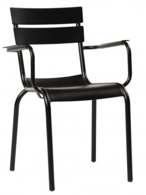 CafÃ© Aluminum Stackable Outdoor Arm Chair