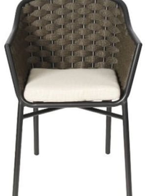 Rope Barrel Arm Chair with Wide Woven Weave