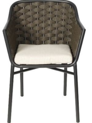 Rope Barrel Arm Bar Stool with Wide Woven Weave