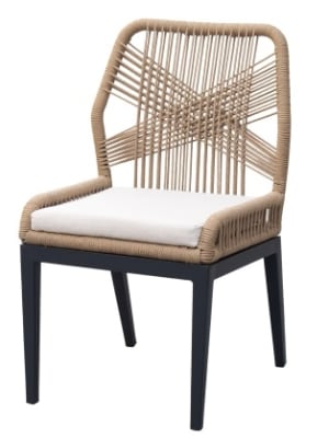 Rope Crossover Weave Black Aluminum Frame