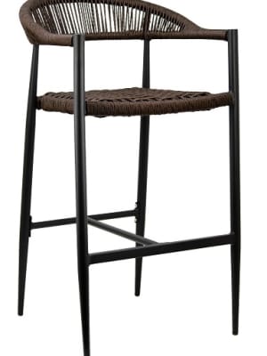 Rope Brown Floating Back Barstool Arm Chair Restaurant Seating