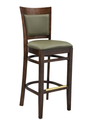 Upholstered  Wood European Bar Stool