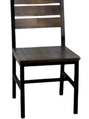 Industrial Distressed Walnut  Wood Restaurant Chair