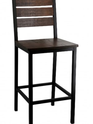 Distressed Grey Oak Wood BAR STOOL