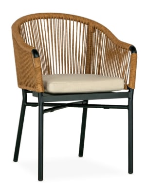 Rope Barrel Arm Chair w/ Black Frame