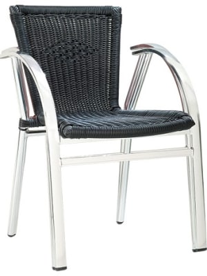 Black Wicker Arm Chair
