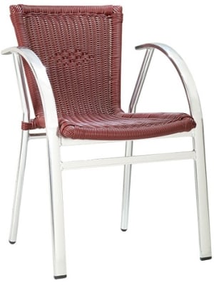 Bistro Black Wicker Restaurant Chairs; Comfortable Flat Tubular Frame