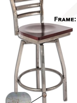 Swivel Ladder Industrial Bar Stool Distressed Clear