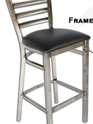 Ladder Back Clear Finish Industrial Bar Stool