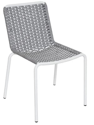 Grey/White Weave Stacking Dining Chair