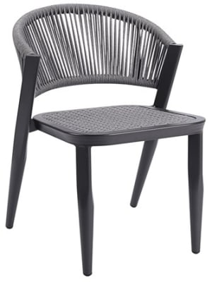 Grey Rope Seat and Back with Black Frame