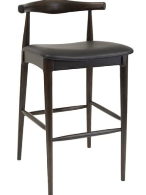 Floating Back Barstool in Walnut Wood Finish