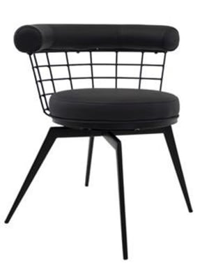 Black Metal Upholstered Swivel Dining Chair â€“ Restaurant Seating