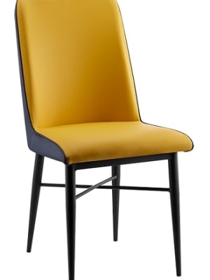 Black Steel Upholstered Restaurant Chair â€“ Available in 4 Vibrant Colors