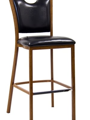 Upholstered Black / Walnut Bar Stool