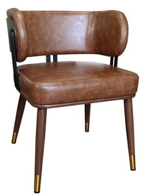 Upholstered Curved Back Metal Dining Chair