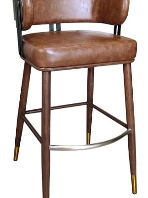 Upholstered Modern Metal Bar Stool