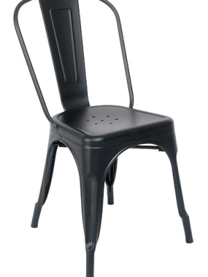 Industrial Black Matt Distressed Metal Chair