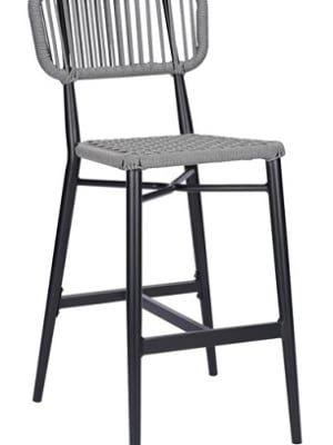 Rope Grey Bar Stool  w/ Brown Aluminum Frame
