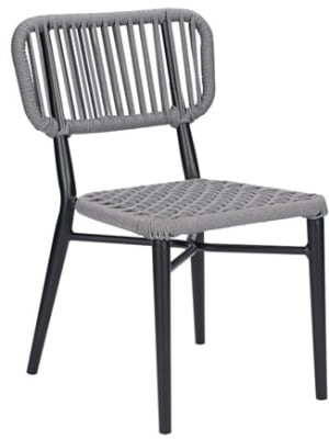 Rope Grey Weave Outdoor Black Frame Chair