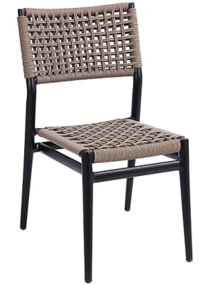Rope Weave Outdoor Seating with Black Frame