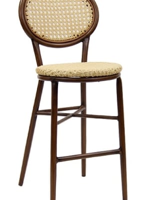 Basket Cane Weave Rattan Brown Bar Stool