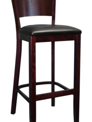 Dark Mahogany Curved Back Bar Stool