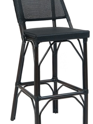 Black Rattan Bistro Dining Bar Stool