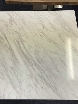 White Carrera Marble Stone Tabletop â€“ Durable & Elegant for Restaurants and CafÃ©s
