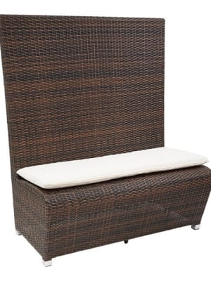 High Back Safari Outdoor Wicker Bench