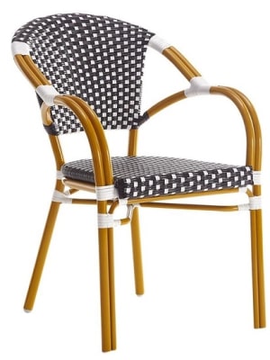 Brown Ivory Rattan Aluminum  Arm Chair- Commercial Oudoor Seating