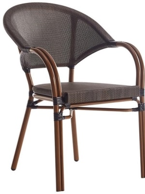 Outdoor Restaurant Armchair | Textile Mesh Metal Frame