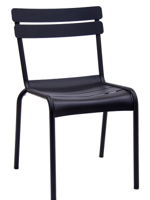 Black Metal  Slat Outdoor Dining Chair