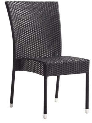 Coffee Wicker Weave Patio Dining Chair