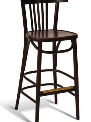 Classic Bent-Wood Bar Stool with Vertical Rails
