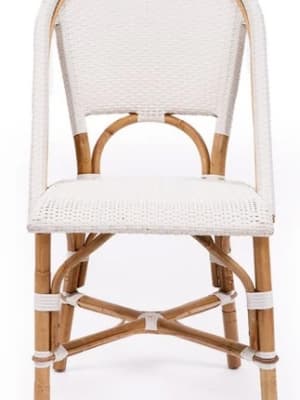 Parisian Rattan Wood Bistro Chair - Classic French Design