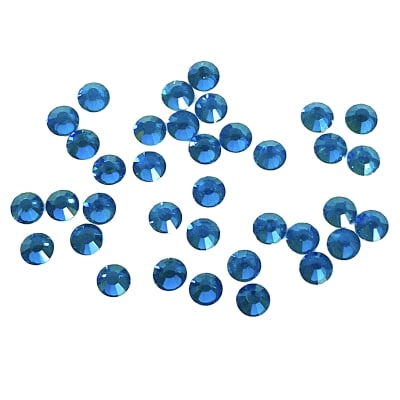 Capri Blue Glass Rhinestones for Embellishments 2-6mm
