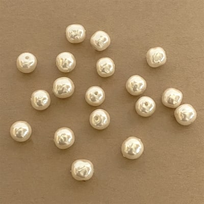 20MM Paper Mache White Cotton Pearl Bead