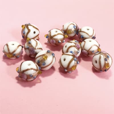 Pack of 10 Red MIX Lampwork Murano Glass Beads For Snake Chain