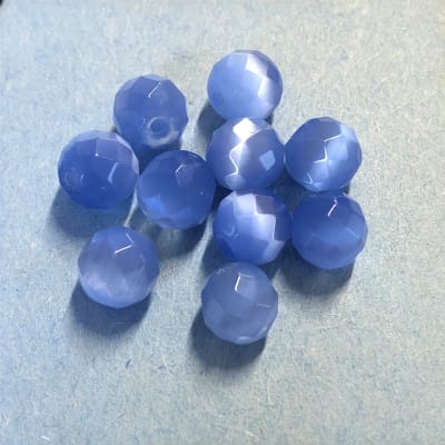 Light Blue Cat Eye Glass Beads, 6mm Smooth Round - Golden Age Beads