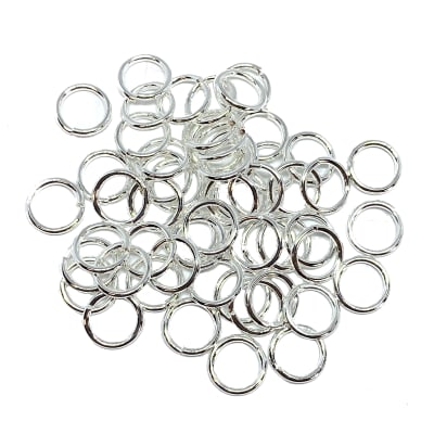 8mm/18g Soldered Jump Rings- Bright Silver –