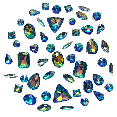 Vintage Assorted Mixed Color Swarovski Rhinestone Drop Crystal Charms