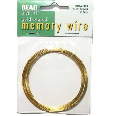 Memory wire, silver-plated stainless steel, 1-3/4 inch bracelet,  0.65-0.75mm thick. Sold per 1-ounce pkg, approximately 60 loops. - Fire  Mountain Gems and Beads