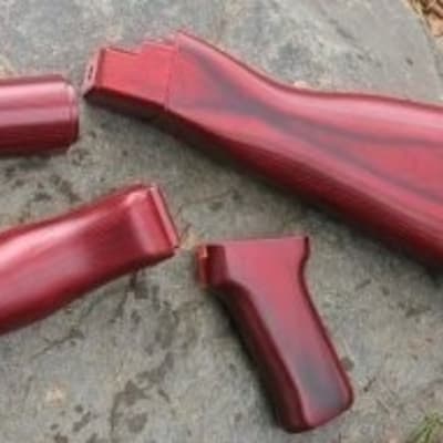 photo of AK47 RUSSIAN RED WOOD STOCK SET