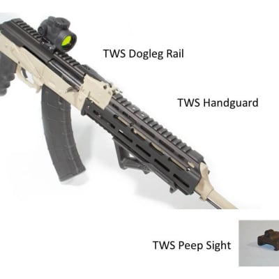 photo of TWS GEN3 RAILSET DOGLEG RAIL HANDGUARD AND SIGHT #33010 AK47 TEXAS WEAPON SYSTEMS
