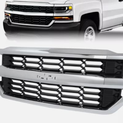 Front Upper Grille Chrome For 2016-2019 2016 Chevrolet Silverado 1500 Grill