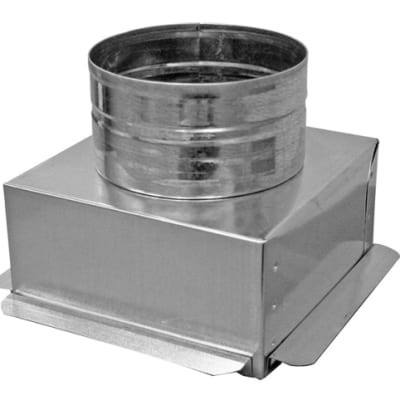 6 x 6 galvanized steel HVAC ceiling register box with 6 inch round collar 6 x 6 galvanized steel HVAC ceiling register box with 6 inch round collar