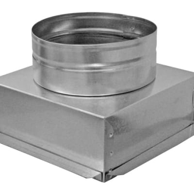 12 x 12 galvanized steel HVAC ceiling register box with 12 inch round collar 12 x 12 galvanized steel HVAC ceiling register box with 12 inch round collar