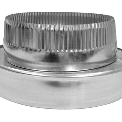 Galvanized steel short round HVAC duct reducer with flat step transition Galvanized steel short round HVAC duct reducer with flat step transition